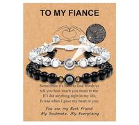 Couples Bracelets Gifts To My Lover, Natural Stone Bracelet for Men,8MM Adjustable Black Onyx Stone Bracelet,Couple Bracelets Gifts for Him and Her,Anniversary Valentine's Day Birthday Christmas Gift