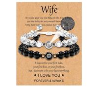 Couples Bracelets Gifts To My Lover, Natural Stone Bracelet for Men,8MM Adjustable Black Onyx Stone Bracelet,Couple Bracelets Gifts for Him and Her,Anniversary Valentine's Day Birthday Christmas Gift