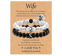 Couples Bracelets Gifts To My Lover, Natural Stone Bracelet for Men,8MM Adjustable Black Onyx Stone Bracelet,Couple Bracelets Gifts for Him and Her,Anniversary Valentine's Day Birthday Christmas Gift