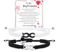 Couples Bracelets Matching Bracelets Adjustable Rope Infinity Bracelets for Couples Christmas Anniversary Valentines Gifts for Him HerBoyfriend Girlfriend Lovers Husband Wife (To My Boyfriend)