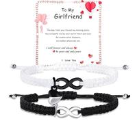 Couples Bracelets Matching Bracelets Adjustable Rope Infinity Bracelets for Couples Christmas Anniversary Valentines Gifts for Him HerBoyfriend Girlfriend Lovers Husband Wife (To My Girlfriend)