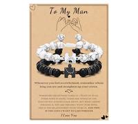 Couples Bracelets Valentines Gifts for Him Matching Bracelets Beaded Bracelets with Heart Puzzle to My Man Romantic Gifts for Men Anniversary Wedding Engagement Jewelry
