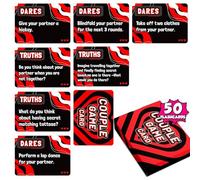 Couples Cards Games for Deep Connection, 50 Truth or Dare Card Games for Couples Conversation Starter Questions Card Game, Relationship Intimacy Game for Date Nights Anniversary Valentines Gift (Red)