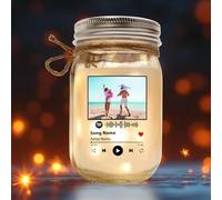 Couple's Custom Jar Light Gift - Personalized LED Photo Light for Boyfriend Girlfriend - Romantic Gift for Christmas, Birthday or Valentine's