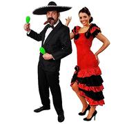 Couples Deluxe Mariachi Costume - Adults Mexican Sombrero/Spanish Rumba Dress Fancy Dress Costumes (Mens: Medium - Womens: Medium)
