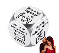 Couples Dice - Romantic Love Dice Adults Stainless Steel Date Dice | Funny Decision Making Game Couples Valentine Gifts Intimate Choice Picker Nov Cube