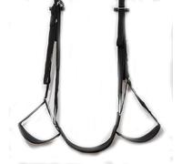 Couple's Door Mounted Sex Swing BDSM Restraint Toy Featuring Adjustable Straps a Padded Leather seat Leg Restraints and Hanging Handcuffs