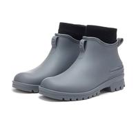Couples Fashion Rain Season Tube Mouth Solid Colour Rain Shoes Thick Rainproof Non-Slip Rain Boots Summer Women's Shoes, gray, 10 UK