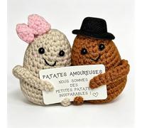 Couples For Him Her Romantic Hnadmade Crochet Relationship Love Potatoes Cute Pocket Hugging Potato, Partner Boyfriend Girlfriend Valentines Day, Anniversary Birthday Present, Shelf Bedroom Desk Decor