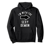 Couples Halloween Costume Shirts I'm With The Sexy Demon Pullover Hoodie