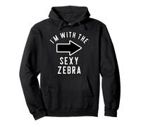 Couples Halloween Costume Shirts I'm With The Sexy Zebra Pullover Hoodie