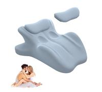 Couples Intimacy Pillow, 27° Angle Non-Slip Base for All Postures, Memory Foam Intimate Wide Pillows, Provides Waist and Neck Support, Long Flight Must Haves (Blue)