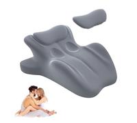 Couples Intimacy Pillow, 27° Angle Non-Slip Base for All Postures, Memory Foam Intimate Wide Pillows, Provides Waist and Neck Support, Long Flight Must Haves (Grey)