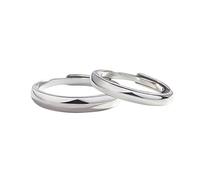 Couples Jewelry Rings, Wedding Ring Silver Polished Plain Band Sterling Silver Adjustable