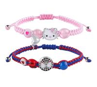 Couples/Matching Bracelets,Friendship Bracelets,Bat/Spider/kitty Bracelets sets with Couple Rings, Birthday Jewelry Gifts for Gf and Bf Soulmate,Matching Gifts for Husband Wife Son Daughters BFF