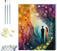 Couples Paint by Numbers for Adults with Frame, Paint by Numbers on Canvas Abstract, DIY Oil Painting Arts and Crafts Kit with Brushes, Hobbies for Adults Women, Home Wall Decor Gifts 90x120cm 6-9356