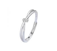 Couples Rings For Women And Men 925 Sterling Silver Crystal Wedding Band Adjustable Bridal Eternity Promise His & Hers Crossover Band Fashion Jewellery Gift Thin Ring