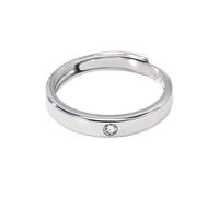 Couples Rings For Women And Men 925 Sterling Silver Crystal Wedding Band Adjustable Bridal Eternity Promise His & Hers Band Fashion Jewellery Gift Wide Ring