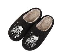 Couples Slippers Halloween Cartoon Warm Comfortable Home Winter | Velvet fabric, halloween cartoon art, warm comfortable fit, couples sizing, orange, size 36-45, for shared holiday joy