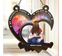 Couples That Laugh Together, Last Together, Personalized Couple Hanging Ornament, Anniversary, Birthday Gifts for Wife, Husband, Acrylic Suncatchers, Couple Gifts for Girlfriend, Boyfriend