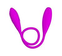 Couples Vibrator 7 Modes Double Dildo Waterproof Silicone for Clitoris Anal Vaginal Nipple