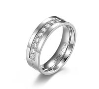 Couples Wedding Bands, Womens Engagement Ring Inner Ring Lettering Silver Unique Custom Engagement Ring for Boyfriend R 1/2