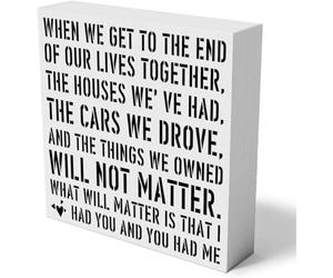 Couples Wooden Box Sign Home Bedroom Wall Decor Rustic When We Get To The End Of Our Lives Together Wood Box Sign 7x7 Inch