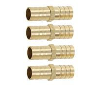 Coupling connectors,4PCS Brass Straight Hose Pipe Fitting Equal Barb Gas Copper Barbed Coupler Connector Adapter(12mm 12mm)