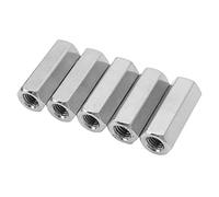 Coupling Hex Nut, 5PCS Hex Coupling Nuts Hexagonal Sleeve Nut Long Hex Nuts 304 Stainless Steel M10 Coarse Hex Connection Nut for Screw Rod Fixing