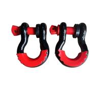 Coupling Tow Hitch 2Pcs 3/4" D-Ring Shackle 62832lbs Bow Shackles With Isolator & Washers For Off-Road Vehicle Recovery(2ps-Black)