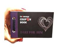 Coupon Book Dare for Him - 24 Romantic & Fun Pre-Filled Challenge Cards + 3 Blank Vouchers | Couple Games, Spicy Date Night Ideas & Bedroom Games | Adults Games, Gift for Him