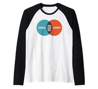 Courage and Stupidity Venn Diagram Funny Quote Raglan Baseball Tee