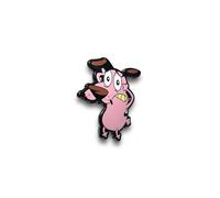 Courage Dog Pin - Metal Enamel Cowardly Dog Character - Cute Cartoon Anime Pin for Jacket, Zinc, hard enamel