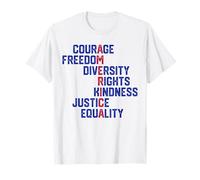 Courage Freedom Diversity Equality Justice Retro T-Shirt