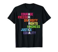 Courage Freedom Diversity Equality Justice Retro T-Shirt