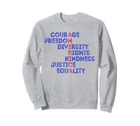 Courage Freedom Diversity Equality Justice Retro USA Flag Sweatshirt