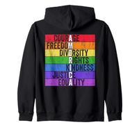 Courage Freedom Diversity Rights Kindness Justice Equality Zip Hoodie