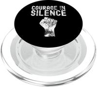 Courage In Silence Distressed Fist Awareness Graphic PopSockets PopGrip for MagSafe