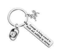 Courage Is Being Scared To Death But Saddling Up Anyway Quote Keychain Inspirational Gift For Horse Lover Cowboy Cowgirl