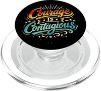 Courage-is-Contagious Retro s Vintage Quote Art PopSockets PopGrip for MagSafe