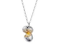 Courage Joy Kindness Pinecone Cone Box Heart Shape Pendant Necklace for Women and Man Charm Retro Acorn Necklace