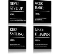 Courage Joy Kindness Success Quote Framed Canvas Wall Art For Office,Inspirational Quotes,Large Positive Motivational Poster Wall Decor Art for Home Decoration Pack of 4