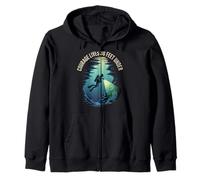 Courage Lives 30 Feet Under Summer Scuba Diving Zip Hoodie