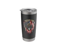 Courage Lives Firefighter Skull Flag Stainless Steel Insulated Tumbler