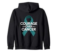 Courage Over Cancer Prostate Cancer Awareness Ribbon Support Zip Hoodie