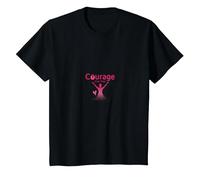 Courage Over Fear Breast Cancer Awareness Inspiration T-Shirt, Kids, Black, 2 Years