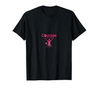 Courage Over Fear Breast Cancer Awareness Inspiration T-Shirt, Men, Black, S