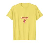 Courage Over Fear Breast Cancer Awareness Inspiration T-Shirt, Men, Lemon, M