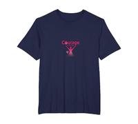 Courage Over Fear Breast Cancer Awareness Inspiration T-Shirt, Men's Big and Tall, Navy, 4X Tall