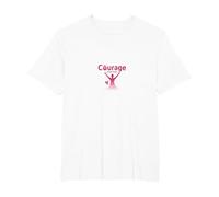 Courage Over Fear Breast Cancer Awareness Inspiration T-Shirt, Men's Big and Tall, White, 2X Tall